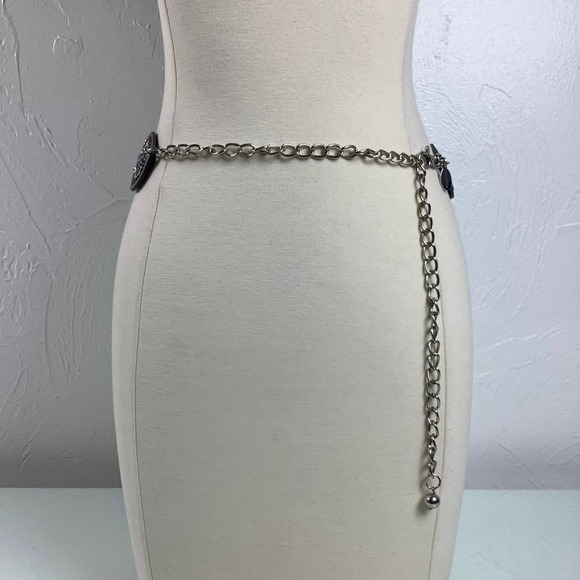 Chico’s Beaded Medallions Leather Chain adjustable belt size OSFA EUC main image 5